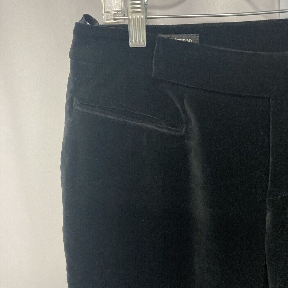 J. PETERMAN black velvet flat front mid rise straight leg pants 10 - Picture 4 of 9